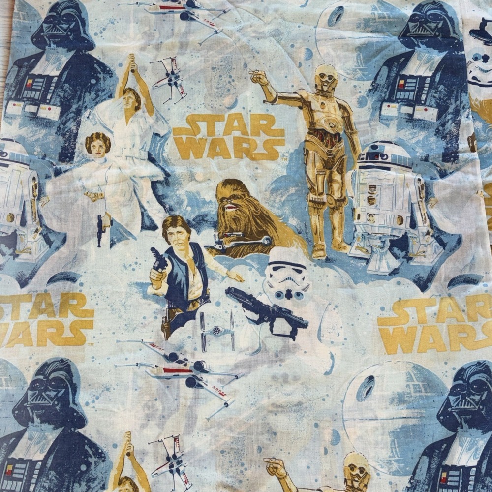 Vintage 1970s JC Pennys Star Wars New Hope HTF Flat Sheet Bedding Twin
